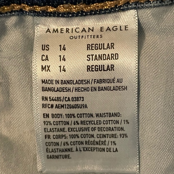 American Eagle Super High Rise A Line Distressed Denim Skirt Size 14 - Picture 14 of 14